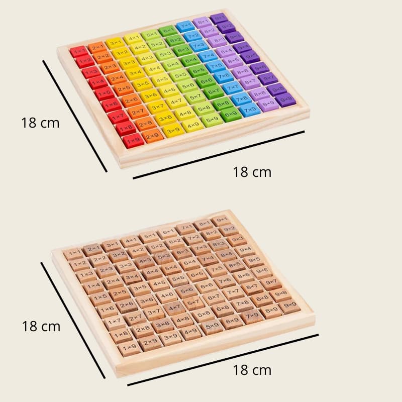 Jeu de calcul Montessori interactif avec cubes de multiplication pour faciliter l’apprentissage
