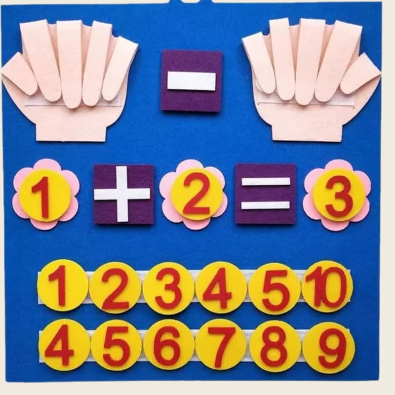 Tableau de comptage Montessori en bois – Apprentissage des chiffres et des quantités
