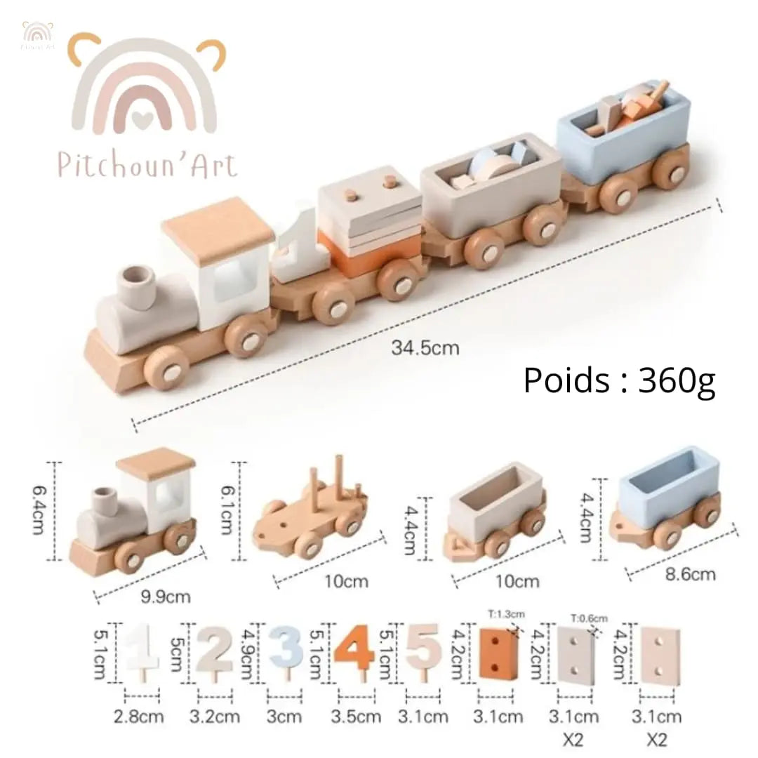 Train en bois Montessori Pitchounart