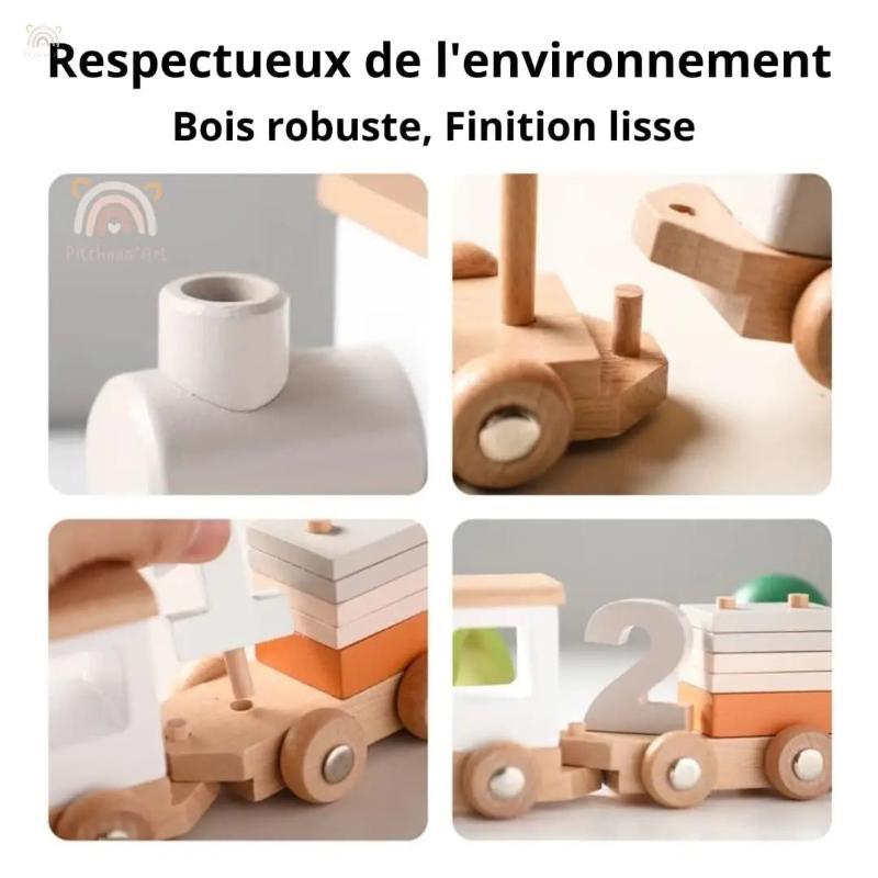 Train en bois Montessori-Pitchounart
